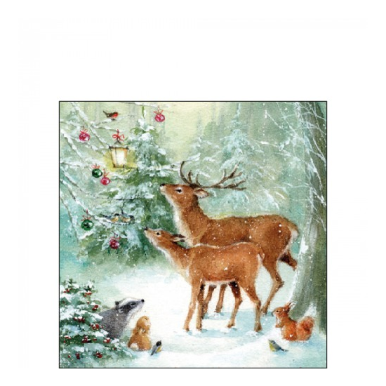 Forest Celebration karácsonyi szalvéta 25x25cm 20 db-os