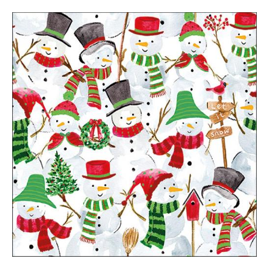 Snowman Party karácsonyi szalvéta 33x33cm 20 db-os