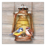 Bird on lamp karácsonyi szalvéta 33x33cm 20 db-os