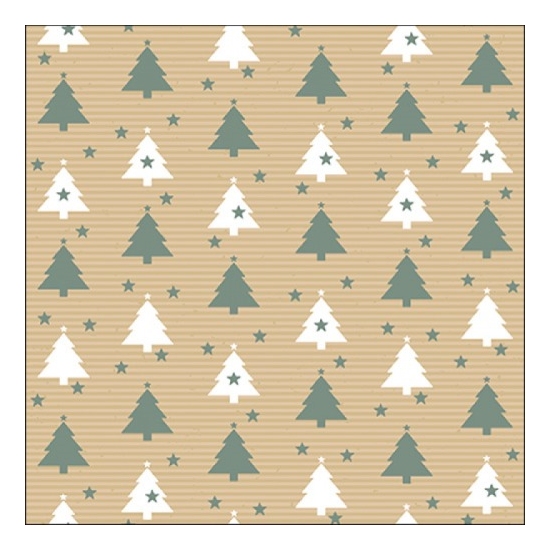 Trees and stars sage karácsonyi szalvéta 33x33cm 20 db-os