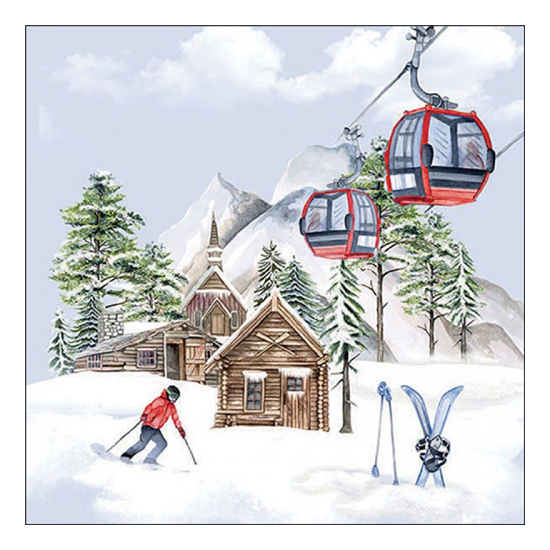 Ski hut karácsonyi szalvéta 33x33cm 20 db-os