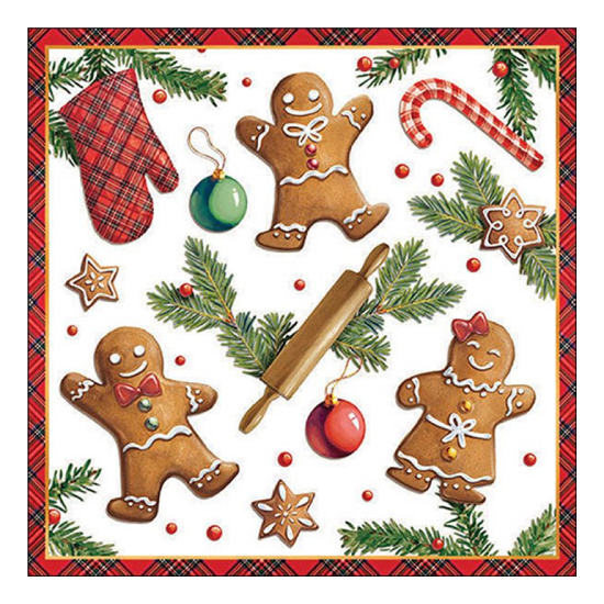Gingerbread cookies karácsonyi szalvéta 33x33cm 20 db-os