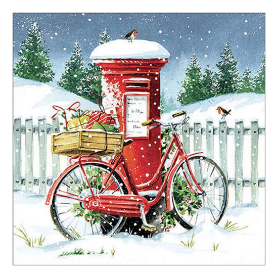 Delivery bike karácsonyi szalvéta 33x33cm 20 db-os