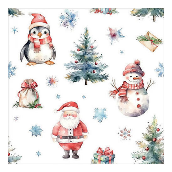 Christmas trio white karácsonyi szalvéta 33x33cm 20 db-os
