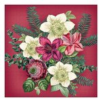Azalea and helleborus red karácsonyi szalvéta 33x33cm 20 db-os