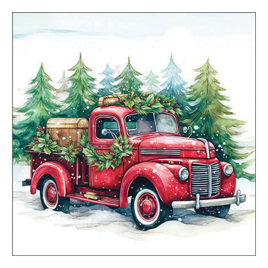 Van in the snow karácsonyi szalvéta 33x33cm 20 db-os