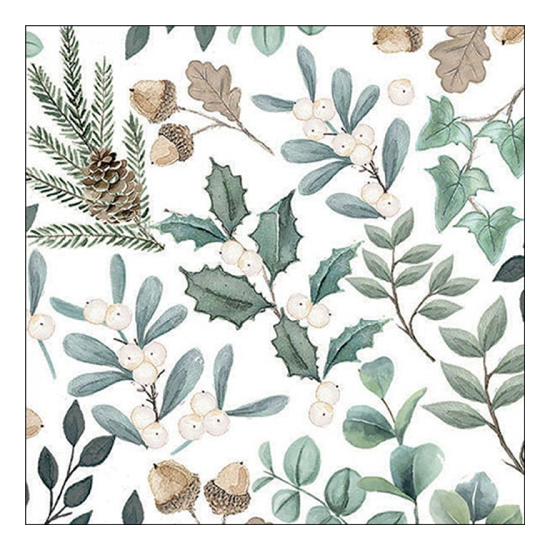 Collection of leaves karácsonyi szalvéta 33x33cm 20 db-os