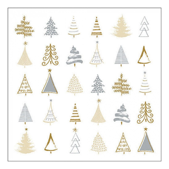 Christmas tree doodles silver karácsonyi szalvéta 33x33cm 20 db-os