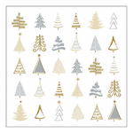 Christmas tree doodles silver karácsonyi szalvéta 33x33cm 20 db-os