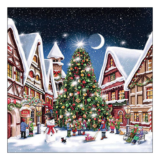 Christmas market karácsonyi szalvéta 33x33cm 20 db-os