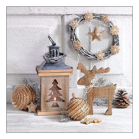 Wooden decorations karácsonyi szalvéta 33x33cm 20 db-os
