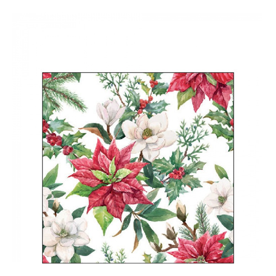 Christmas florals karácsonyi szalvéta 25x25cm 20 db-os
