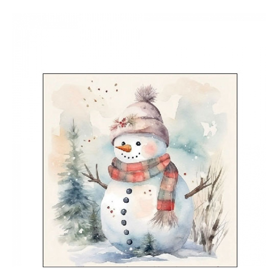 Snowman in nature karácsonyi szalvéta 25x25cm 20 db-os