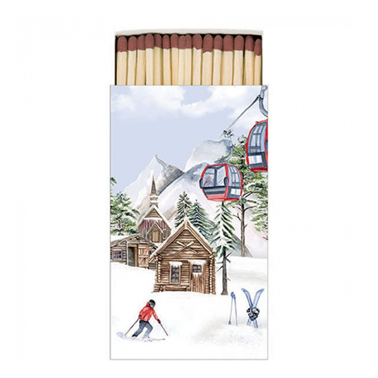 Ski hut gyufa karácsonyi dobozban