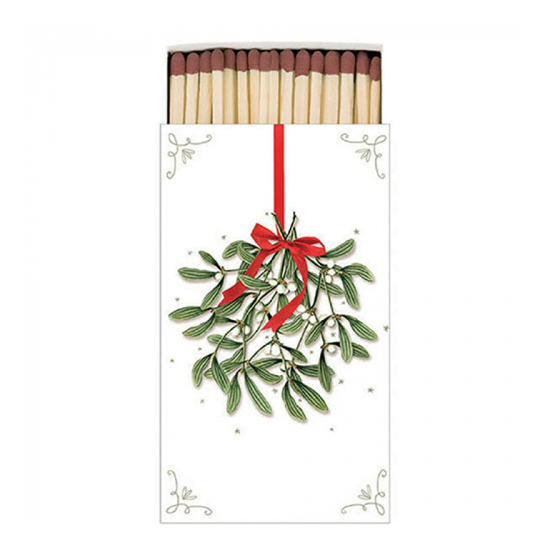 Mistletoe with bow white gyufa karácsonyi dobozban