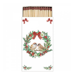 Sparrows in wreath gyufa karácsonyi dobozban