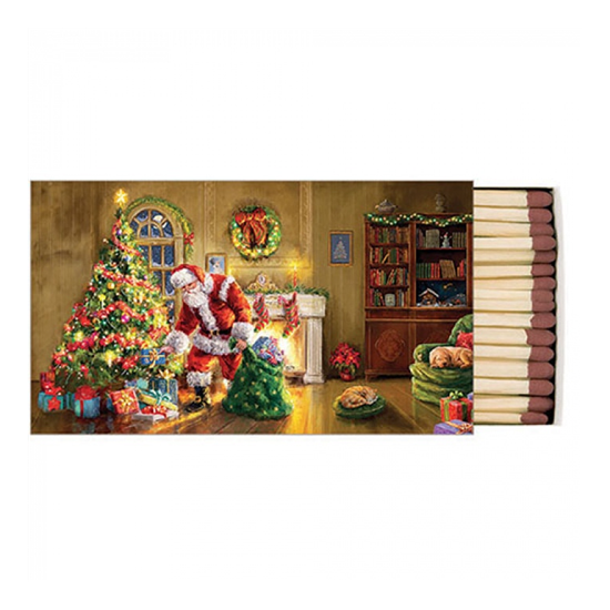 Gifts under Christmas tree gyufa karácsonyi dobozban