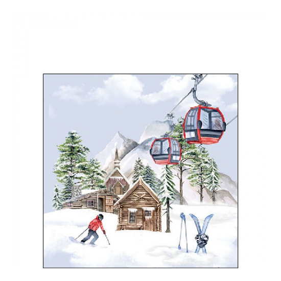 Ski hut karácsonyi szalvéta 25x25cm 20 db-os