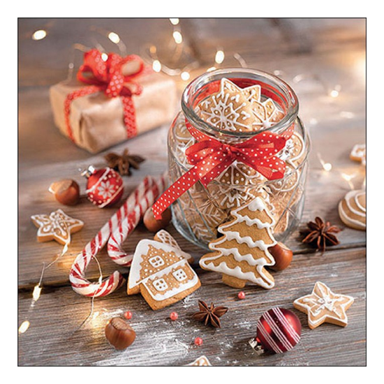 Christmas cookies jar karácsonyi szalvéta 33x33cm 20 db-os