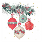 Berry baubles white karácsonyi szalvéta 33x33cm 20 db-os