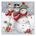 Smiling snowmen karácsonyi szalvéta 33x33cm 20 db-os