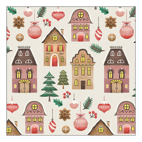 Christmas at home cream karácsonyi szalvéta 33x33cm 20 db-os