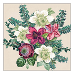 Azalea and helleborus cream karácsonyi szalvéta 33x33cm 20 db-os