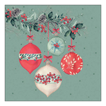 Berry baubles green karácsonyi szalvéta 33x33cm 20 db-os