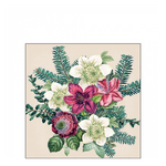 Azalea and helleborus cream karácsonyi szalvéta 25x25cm 20 db-os