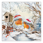 Robins in winterland karácsonyi szalvéta 33x33cm 20 db-os