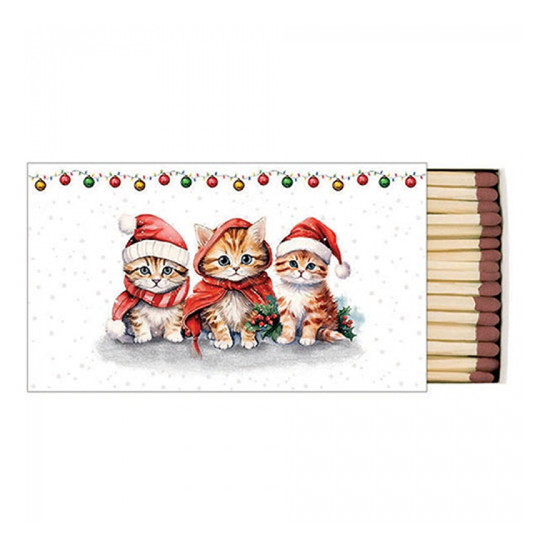 Funny cute kittens gyufa karácsonyi dobozban