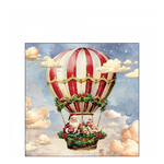 Santa's air balloon karácsonyi szalvéta 25x25cm 20 db-os