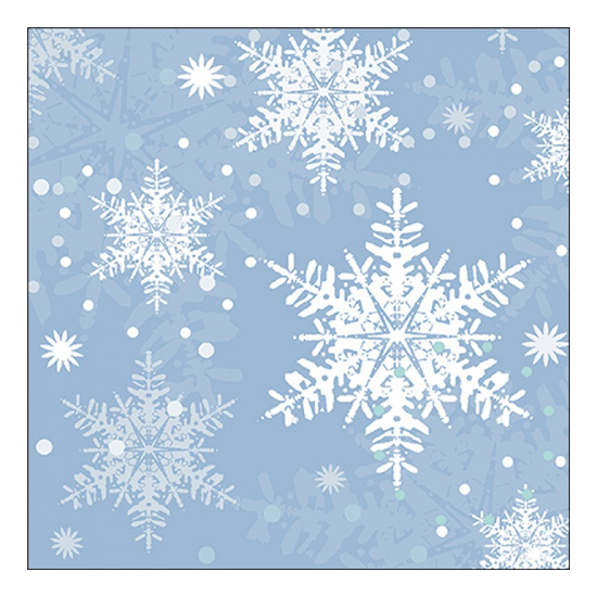 Snowflakes blue karácsonyi szalvéta 33x33cm 20 db-os