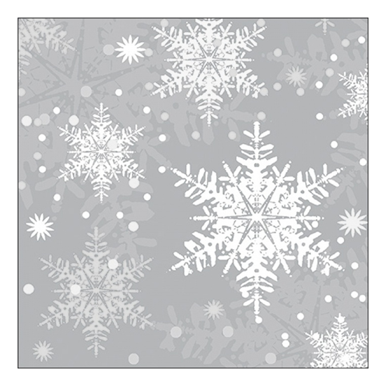 Snowflakes silver karácsonyi szalvéta 33x33cm 20 db-os