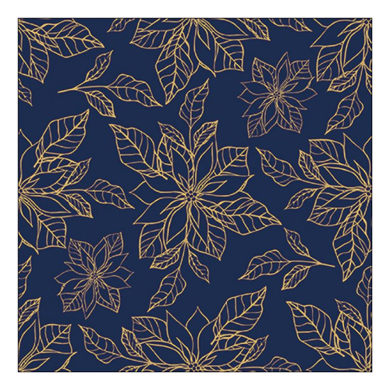 Poinsettia outline blue karácsonyi szalvéta 33x33cm 20 db-os