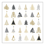 Christmas tree doodles black karácsonyi szalvéta 33x33cm 20 db-os