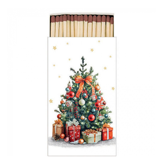 Decorated Christmas tree gyufa karácsonyi dobozban