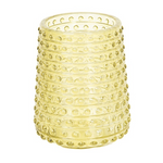 Üveg mécsestartó sárga 7x9 cm