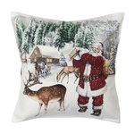 Karácsonyi párnahuzat 45x45 cm télapó állatokkal