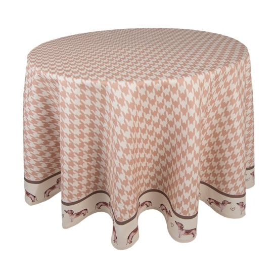 Tacskós kerek asztalterítő 170 cm pamut Dachshund Love