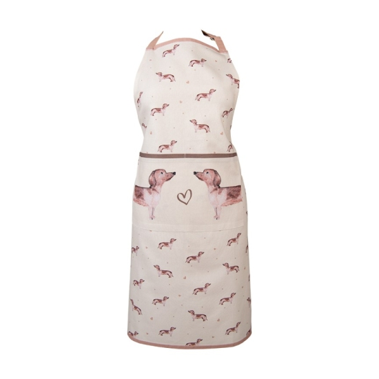 Tacskós konyhai kötény 70x85 pamut Dachshund Love