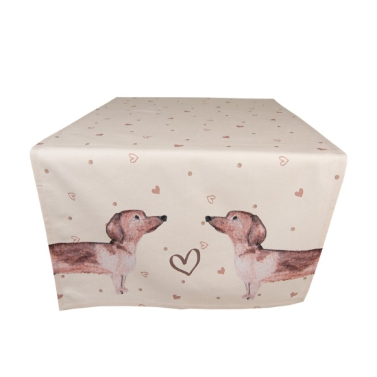 Tacskós asztali futó 50x140 cm pamut Dachshund Love