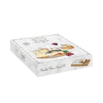 Sajtvágókészlet bambusztálcán üveg vágólappal 4 db sajtkéssel