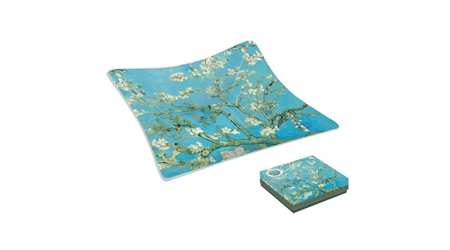 Üvegtál 13x13cm Van Gogh Mandulavirágzás