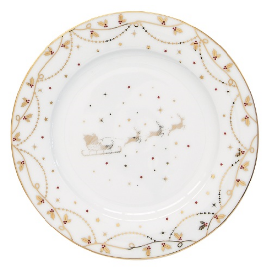 Karácsonyi porcelán desszertes tányér Christmas Lights