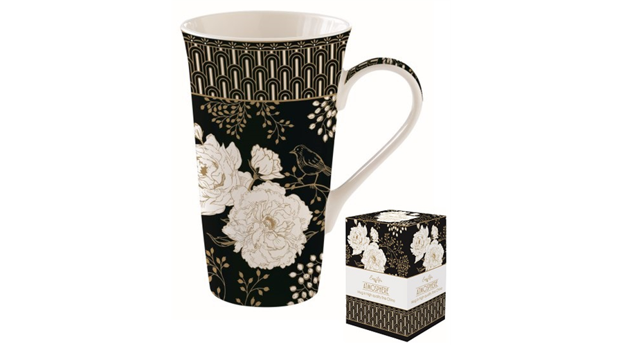 Porcelán nagy bögre 600 ml Coffee Mania Art Deco & Flowers