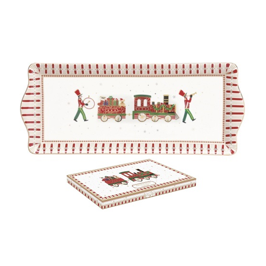 Polar Express karácsonyi porcelán kínáló tálca