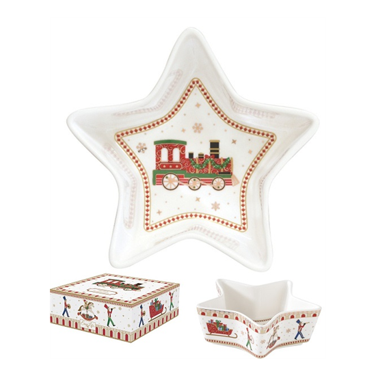 Polar Express karácsonyi porcelán csillag alakú kínáló tál