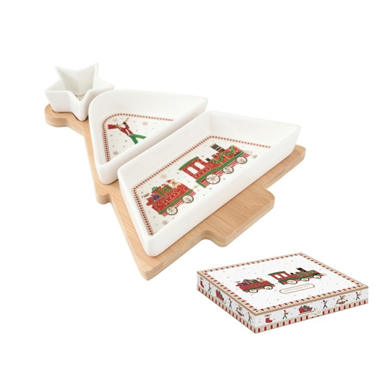 Polar Express karácsonyi porcelán három részes kínáló táka szett