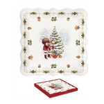 Karácsonyi porcelán négyzet alakú kínáló tálca Nostalgic Christmas Time